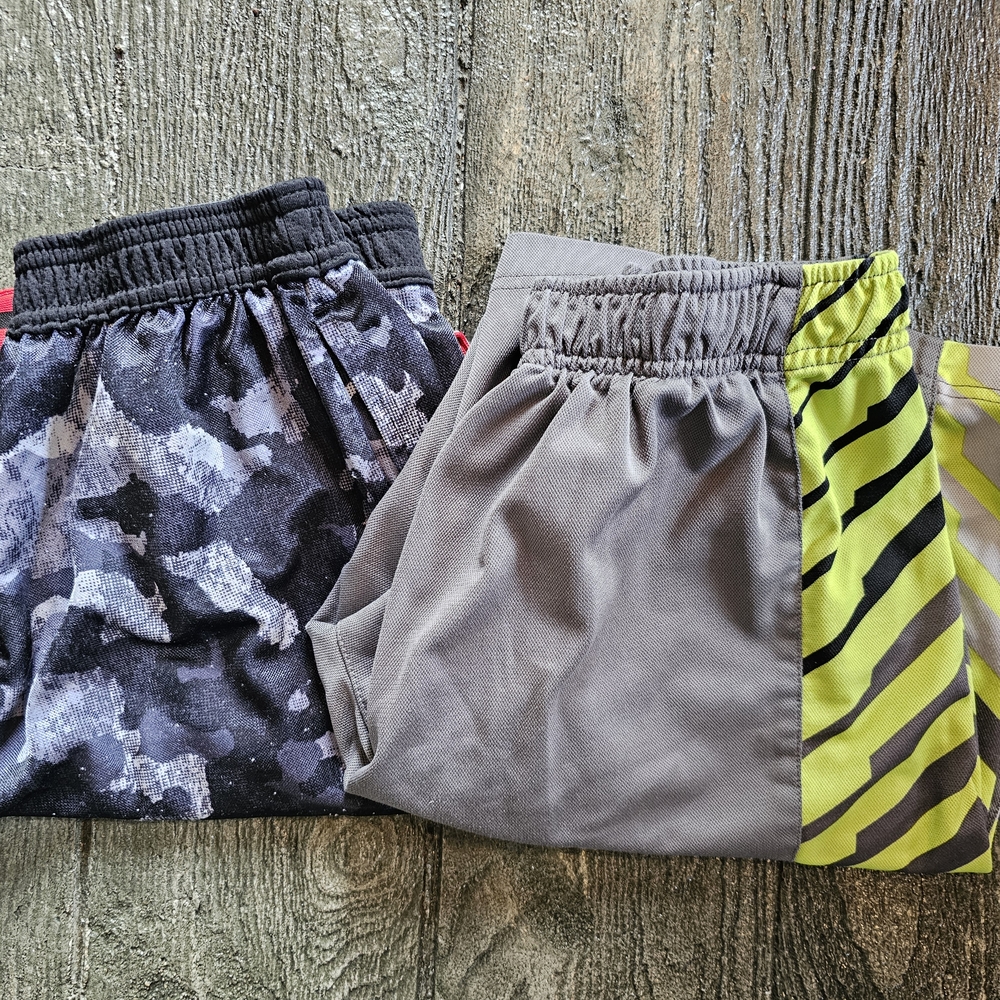 Energy Zone Kids Shorts - Camouflage and Neon Stripes